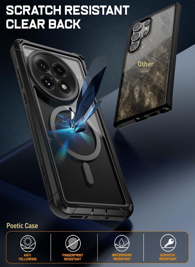 Poetic Guardian Case for OnePlus 13 5G, Built-in Screen Protector [Work with Fingerprint ID], [2 Front Frame] Full Body Shockproof Rugged Clear Cover Case, Black/Clear - Image 3